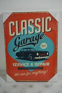 NEW Classic Garage Novelty Canvas Sign