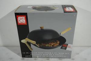 NEW Joyce Chen 14 4 Piece Non-Stick Wok Set