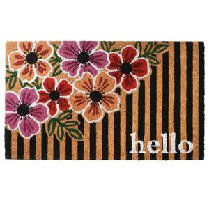 NEW National Tree Company 30 Floral Stripes Coir Doormat