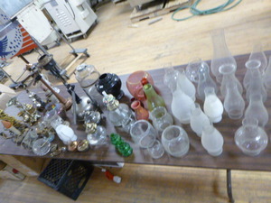 lot 41 image: Lot of Oil Lamps Pieces