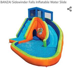 USED & SUNFADED Banzai Sidewinder Inflatable SlidePool (Owner States That It Leaks)