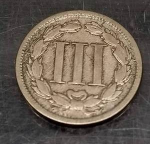 1865 US THREE CENT NICKEL VARIETY