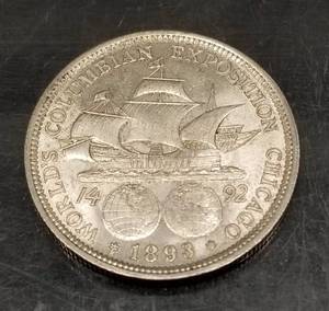 1893 US COMMEMORATIVE HALF DOLLAR CHICAGO WORLDS FAIR COLUMBUS