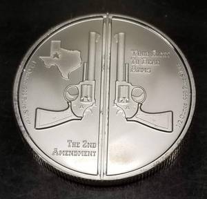 1 TROY OZ .999 FINE SILVER 2ND AMENDMENT GUNS UP AMERICA