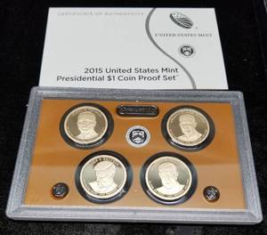 2015 US PROOF 4 COIN PRESIDENTIAL DOLLAR SET