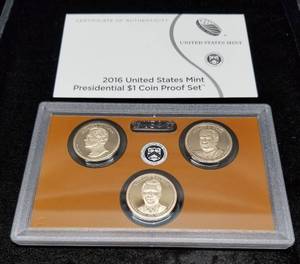2016 US PROOF 4 COIN PRESIDENTIAL DOLLAR SET