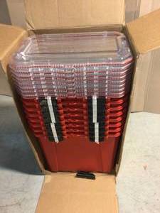 20-Gal. Professional Duty Waterproof Storage Container with Hinged Lid in Red by Husky Cusotmer Returns See Pictures