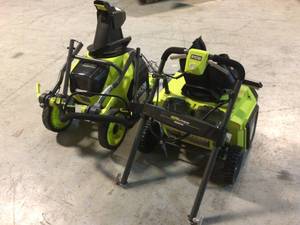 Lot of 2 40V HP Brushless 18 in. Single-Stage Cordless Electric Snow Blower with 6.0 Ah Battery and Charger by RYOBICustomer Returns See Pictures