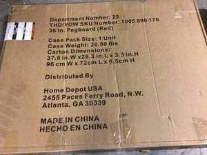 2-Pack Steel Pegboard Set in Red (36 in. W x 26 in. H) for Ready-to-Assemble Steel Garage Storage System by Husky Customer Returns See Pictures