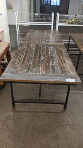 lot 52 image: Extra Long Dining Table Great for Refurbishing-120 x 39 x 52