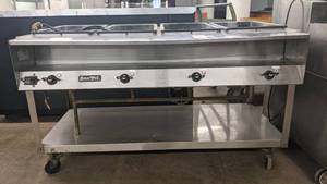 lot 29 image: Stainless Steel Commercial Serve Well Four Part Food Warmer-60 58 x 35 x 32