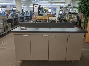 lot 129 image: Countertop Cabinet with Built-in Garbage Can-37 x 24 x 60