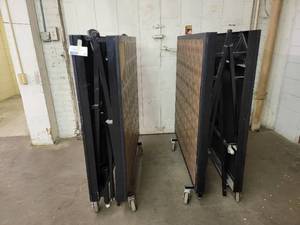 lot 227 image: Two Heavy Duty 4 Foot x 8 Foot Portable StagesRisers