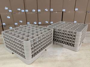 lot 137 image: Two TR7CCCC Beige 36 Compartment Glass Rack with 4 Extenders New In Box, Ready To Ship
