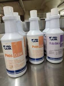 lot 287 image: 5 Bottles PRO-LINK PhosClean Total Restroom Cleaner & 2 Bottles 0% Acid Bowl & Bathroom Cleaner