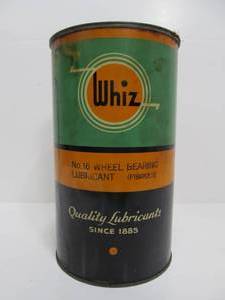lot 33 image: Vintage WHIZ Wheel Bearing Lubricant Advertising Oil Can