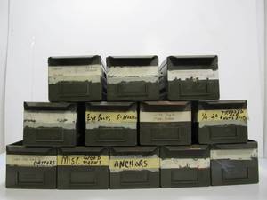 lot 40 image: Lot of 12 Vintage Industrial Metal Cabinet Drawers
