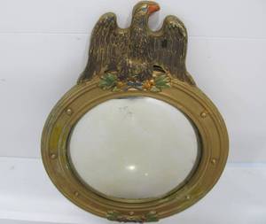 lot 44 image: Small Vintage Convex Glass Patriotic Eagle Mirror