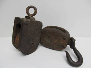 lot 117 image: 2 Antique Industrial Pulleys