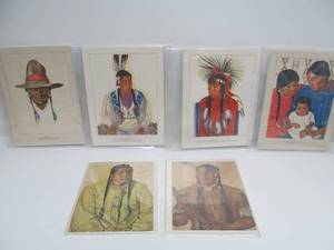 lot 121 image: Group of Vintage 1950s Great Northern Railway Native American Prints