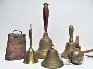 lot 122 image: Group of Vintage Brass Bells