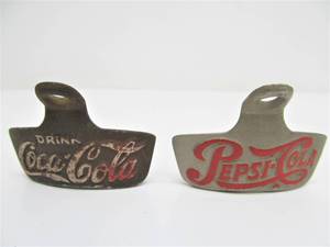 lot 125 image: 2 Vintage Soda Bottle Cap Openers - Coke & Pepsi