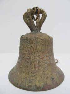 lot 126 image: Vintage Embossed Brass Bell 