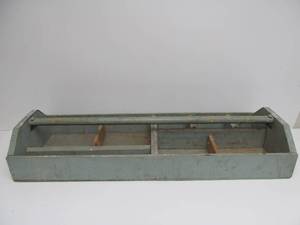 lot 127 image: Vintage Long Wooden Primitive Tool Carrier
