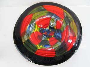 lot 163 image: LARGE Hand Blown Art Glass Centerpiece BowlPlatter