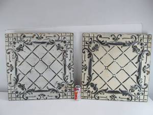 lot 182 image: Pair of Antique Tin Architectural Wall or Ceiling Panels 