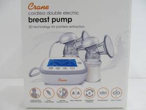 lot 186 image: Brand New Sealed CRANE Cordless Double Breast Pump