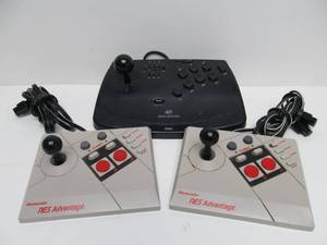 lot 190 image: Large Vintage Video Game Controllers - 2 Nintendo NES Advantage & Sega Saturn
