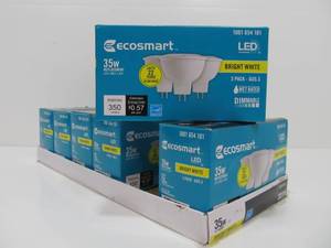 lot 88 image: 6 Boxes Brand New Ecosmart LED Bright White Light Bulbs