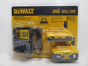 lot 96 image: Brand New DEWALT 20V XR Battery & Charger Set