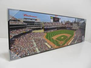 lot 131 image: Brand New Wooden MN Twins TARGET FIELD Wall Hanging 