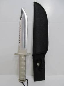 lot 138 image: Large Metal Handled Survival Style Knife wCompass