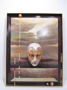 lot 204 image: Signed 3D Surrealist Oil on Board & Mixed Media Artwork by Listed Artist Jan Miller