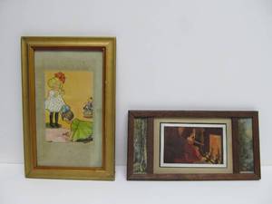 lot 258 image: 2 Antique 1910s-20s Small Artworks
