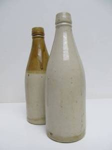 lot 260 image: 2 Antique Stoneware beer Bottles