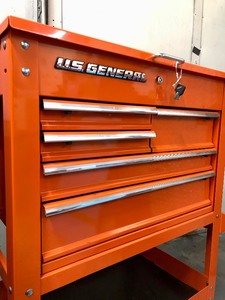 lot 4 image: Like-New US GENERAL 5-Drawer Rolling Mechanics Cart Tool Chest wTools