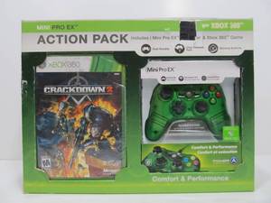 lot 315 image: New Unopened XBOX 360 Mini Pro X Controller & Crackdown 2 Video Game Value-Pak