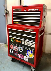 lot 2 image: Heavy Duty CRAFTSMAN 2-Piece rolling Tool Chest wTools