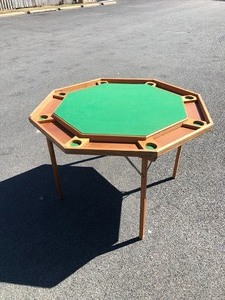 lot 340 image: Folding Wood Octagonal Poker Table
