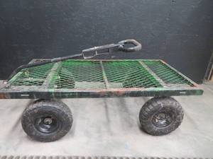 lot 5 image: GREEN METAL GARDEN CART