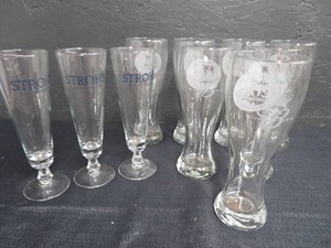 lot 74 image: STROHS BEER PHILSNERS  BUDWISER BEER GLASSES