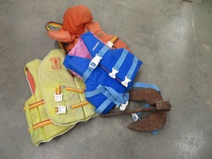 lot 92 image: VINTAGE CAST IRON ANCHOR & TODDLER LIFEJACKETS