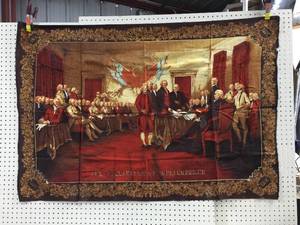lot 46 image: Vintage Declaration of Independence Tapestry