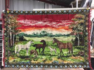 lot 48 image: Vintage Horse Tapestry