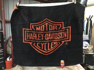 lot 70 image: Vintage Biederlack Harley Davidson BlanketThrow