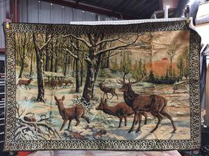 lot 109 image: Vintage White-tailed Deer Tapestry